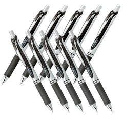Pentel Energel Deluxe Rtx 0.3Mm Black Ink Gel Pen Pack Of 10 Ultra Fine Tip
