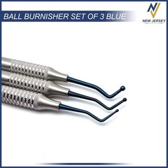 Set Of 3 Dental Composite Filling Instruments Flat Plastic Ball Tip Burnisher