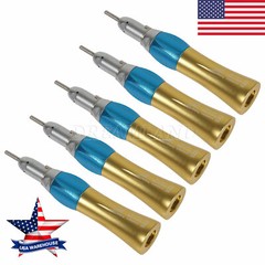 5X USA NEW Dental Slow Low Speed Handpiece Straight Nosecone 1:1 Gold-US