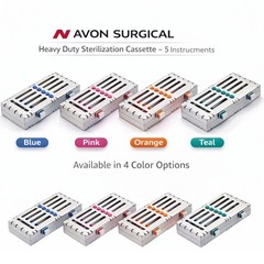 DETACHABLE STERILIZATION CASSETTE WITH DOUBLE BUTTONS 5 SLOT GERMAN GRADE