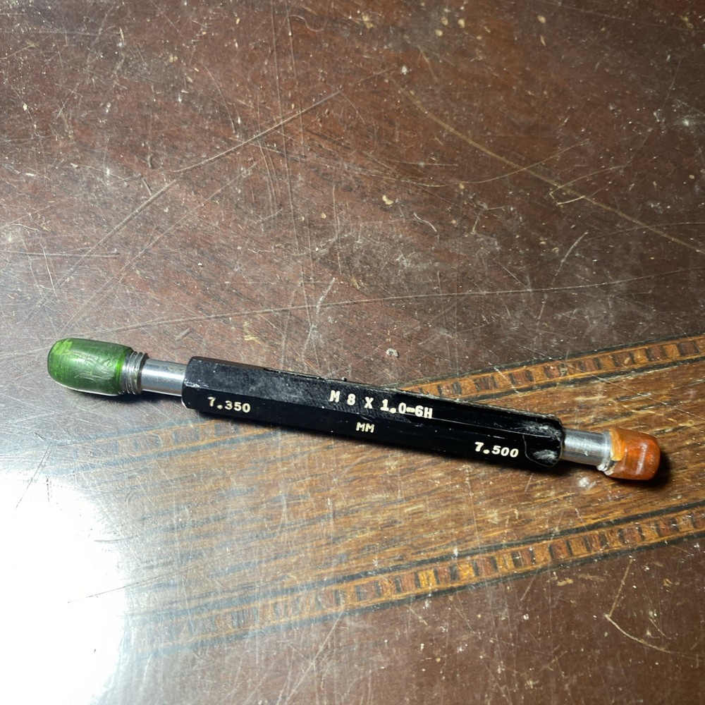 M8 X 1.0 6H METRIC THREAD PLUG GAGE 8.0 1 GO NO GO 7.350 & 7.500 (T25)
