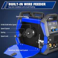 200A -110V/220V 6-In-1 Welding Machine Aluminum Mig/Flux Core Mig/Lift Tig/Stic