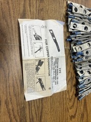 Box Of 50 Blue YA6C-2N LCN6-12 2 Hole Long Barrel Compression Lugs 6STR 1/2” NOS