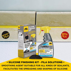 – Silicone Finishing Kit with Smoothing Spray, Caulk Tool Included, 24Oz