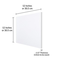 [1-Pack] SimbaLux® Acrylic Sheet Clear 12”x12” 1/2″ Thick (13mm) Plexiglass