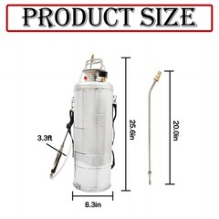 Hand Pump Sprayer Stainless Steel Sprayer for Indoor and Outdoor | 3 Gallon S…