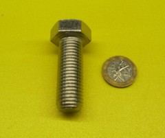 18-8 A2 Stainless Steel Bolt, FT, Metric, M12 x 1.75 x 40 mm Length, 10 Pcs