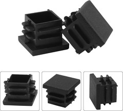 Bonsicoky 12 Pack 3/4″ Square Plastic Plugs, Black Tubing End Caps Plugs Insert