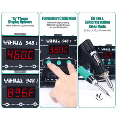 YIHUA 948-I Desoldering Gun Vacuump Pump Solder Suction Soldering Iron Station
