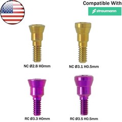 US 5Pcs Dental Healing Abutment Closure Cover Cap Screws Fit ITI Straumann NC/RC