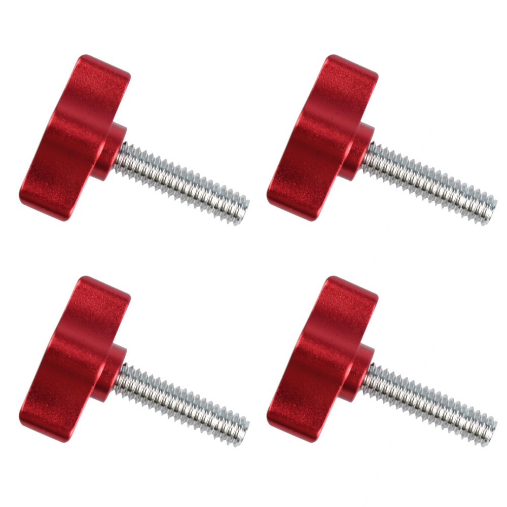 4 PCS 1/4×1 Inch Wing Thumb Screws, Stainless Steel Red Knob Bolt Cabinet DIY