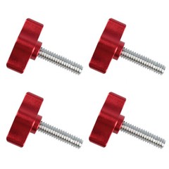 4 PCS 1/4×1 Inch Wing Thumb Screws, Stainless Steel Red Knob Bolt Cabinet DIY