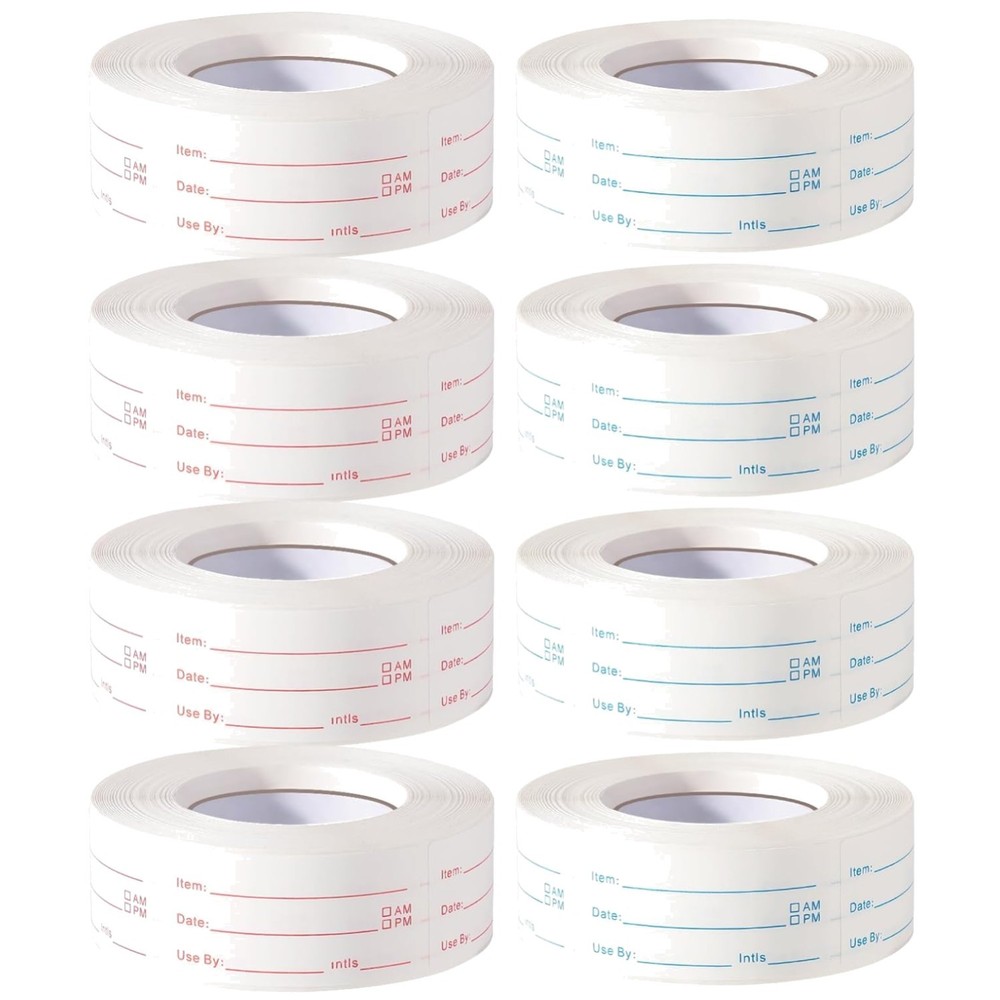 Large Quantity Food Labels – 8 Rolls, 4000 Pieces, 1×2 Inch
