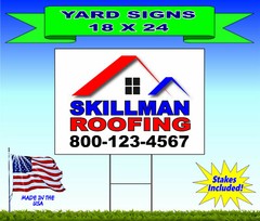 12 – 18×24 Yard Signs – Custom Design – Full Color – 2 Sided – Stakes Included!