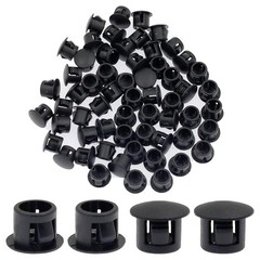 60PCS 8Mm (5/16″) Black Hole Plugs Plastic Flush Type Snap-In Locking Tube, Furn