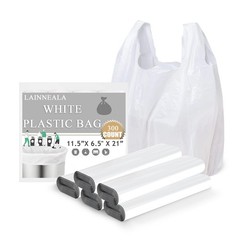 Plastic Bags, 300 Count T Shirt Bags, Plastic Bags With Handles For Shopping,…