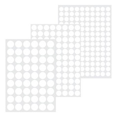 3 Sheets 290 Pcs Screw Hole Cover Stickers, 12 mm/15 mm/21 0.5 inches, White