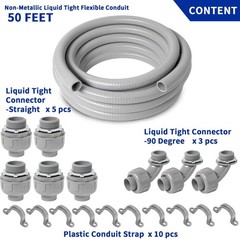 (1 inch Dia * 50 Feet) Yariwiz Flexible Electrical Conduit Liquid Tight PVC C…