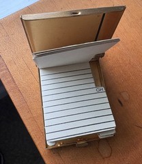 Vintage Miniature Brass Address Book Rolodex Sliding Tab Names Florida 1950s
