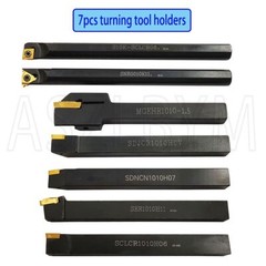 3/8″ 10mm Shank Indexable Carbide Lathe Turning Tool Holder Set Cutting Tools
