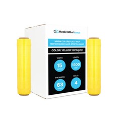 Dark YELLOW Hand Stretch Wrap Cast Film 15″x1500′ 63 Ga 4 Rolls