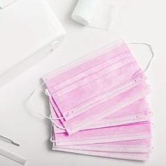 [Pink] 50pc Disposable Face Masks 3-Ply Non Medical Surgical Earloop Mouth Cover