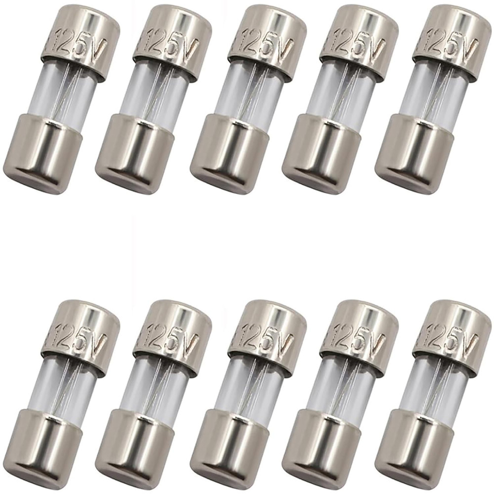 10 Pack F5AL Fast-Blow Mini Fuse 5A Max 5 amp 125V Glass Fuses 0.14 x 0.39 inch