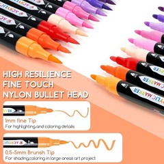 TBC The Crafts 72 Colors Dual Tip Acrylic Paint Markers,Waterproof, Non-Toxic,