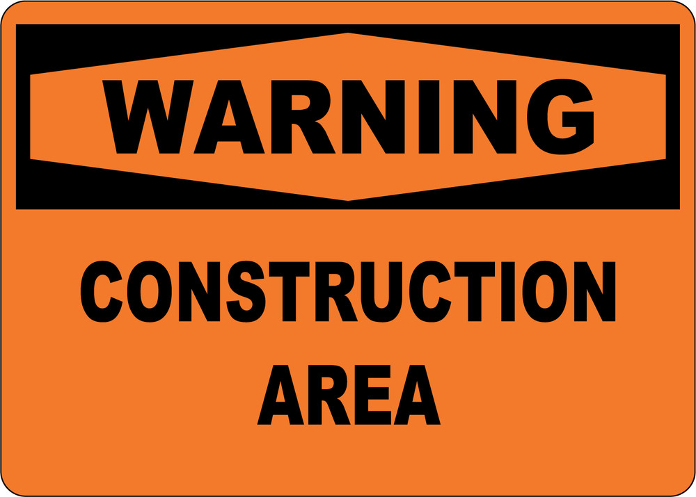 OSHA WARNING: CONSTRUCTION AREA 02| Laminated Vinyl Decal Sticker Label