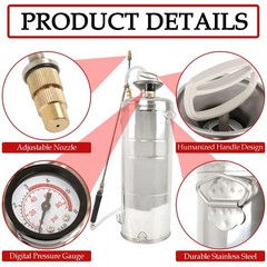 Hand Pump Sprayer Stainless Steel Sprayer for Indoor and Outdoor | 3 Gallon S…
