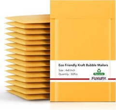 Kraft Bubble Wrap Mailers Padded Mailing Envelope Bags 4X8 Inches Pack Of 50