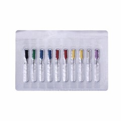10 Pack Dental Stainless Steel Nerve Barbed Broaches 25mm Needles Handle 20-60#