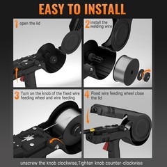 HITBOX 4 IN 1 Gasless MIG Welder Stick LIFT TIG Welding Machine &10ft Spool Gun
