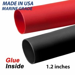 1/2″ Black & RED Adhesive Glue Lined Heat Shrink, MADE IN USA,MARINE GRADE THICK