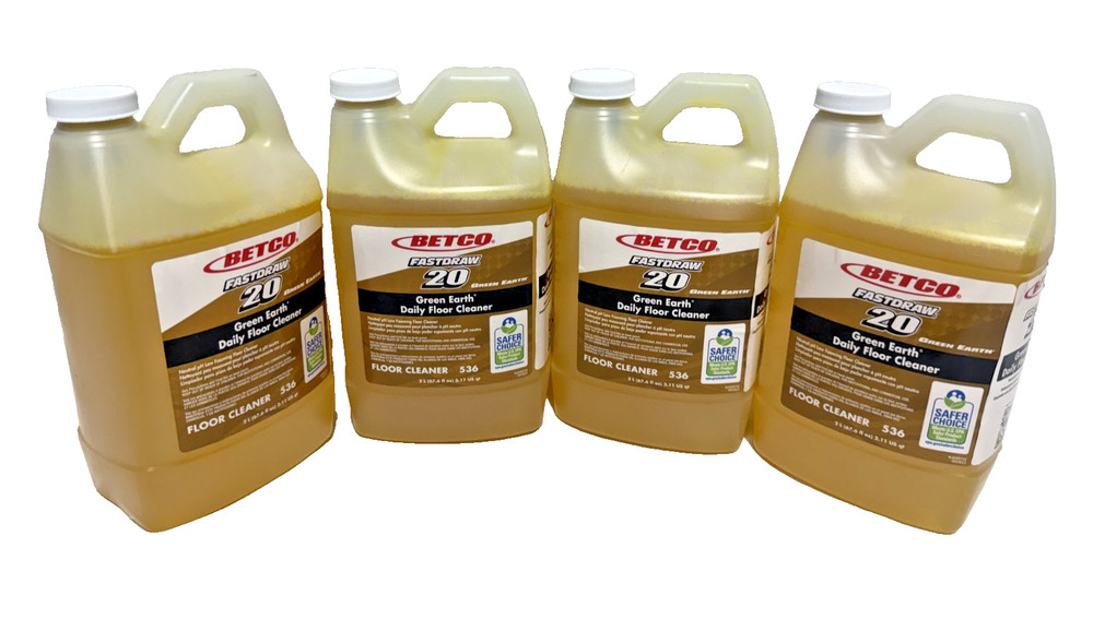BETCO FastDraw 20 Green Earth Daily Floor Cleaner 53647 4 Pack 2 Liter Each