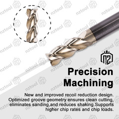 3 Flute 1/2″ Carbide End Mill – .030 Corner Radius Mill- ZRN Coated for Aluminum