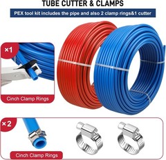 PEX Pipe 1/2 200ft Red Blue PEX-B Tubing EVOH,Flexible Non-Barrier,HotCold Water
