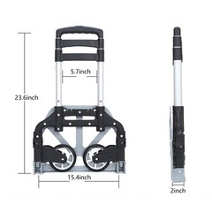 176lbs Folding Hand Truck Dolly Cart Wheeled Luggage Moving Trucks + Bungee Cord