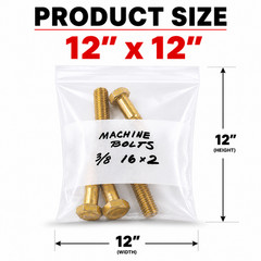 12×12 2 Mil Clear Reclosable Zip Poly Bags White Block 100 200 1000 2000