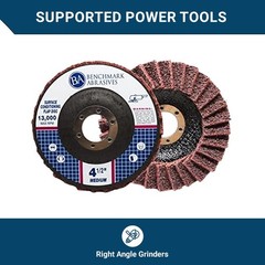 Benchmark Abrasives 4 1/2″ medium grit flap discs 5 pack