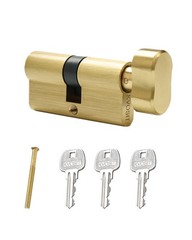 Solid Brass Lock Cylinder with 3 Keys 63mm Door 63MM-KD, Brushed