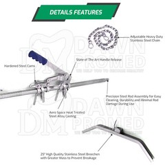 8 Pcs Calf Puller 65″ OB Chain 30″ 45″ 60″ With 3 Handles & Carrying Bag Set