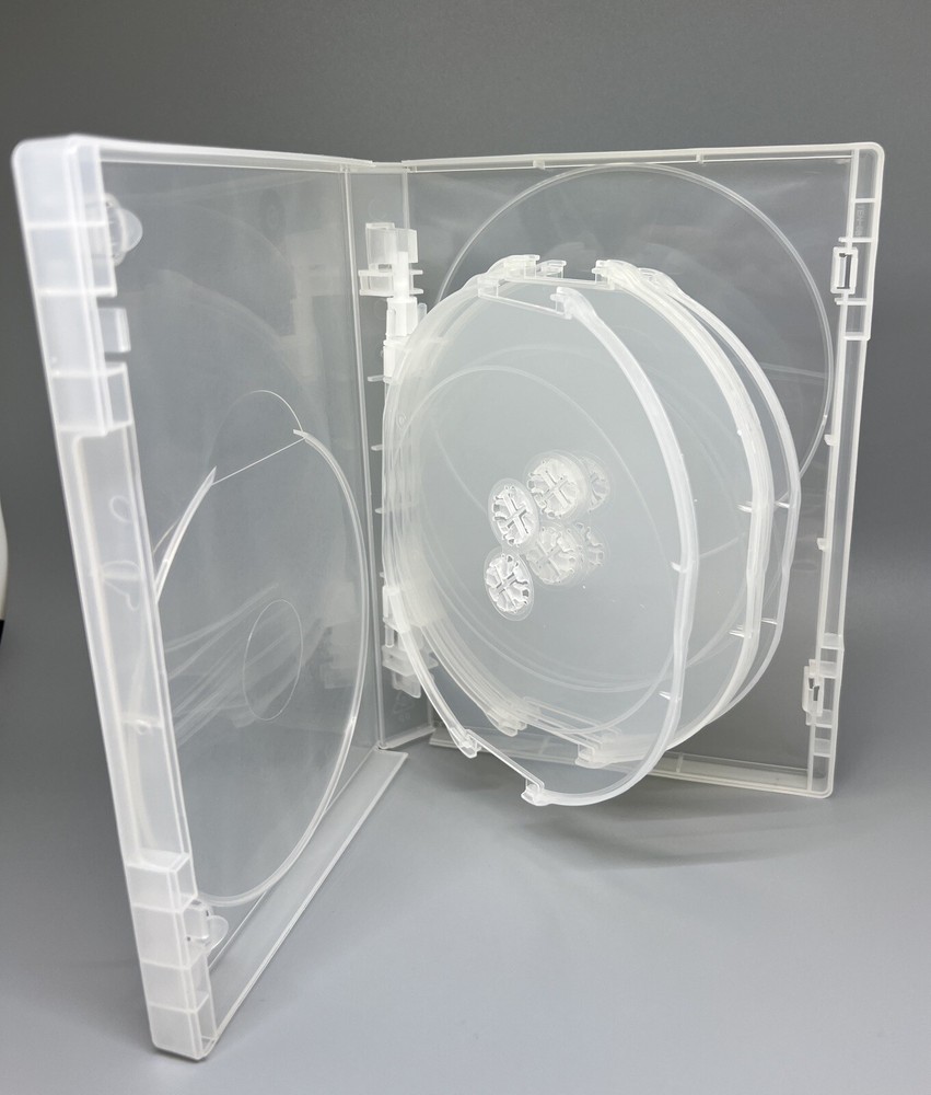 10 TOP QUALITY 25MM 8-DISC DVD CASE, SUPER CLEAR, CLIP, VIVA25MM08-CLR