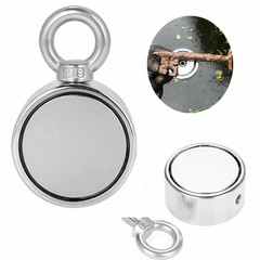 500lbs Pulling Force Round Double Sided Fishing Magnet Super Strong Neodymium