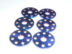 Titanium M6 FLAT DRILLED WASHER BURNT BLUE WASHERS NO RUST 23 DIAMETER