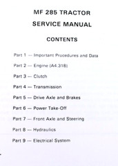 Massey Ferguson 285 Tractor Service Repair Manual Technical Shop Book Overhaul