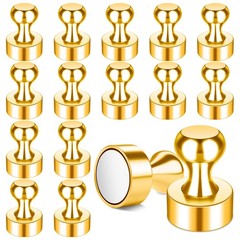FINDMAG 16 Pack Fridge Magnets Gold Strong Neodymium Rare Earth