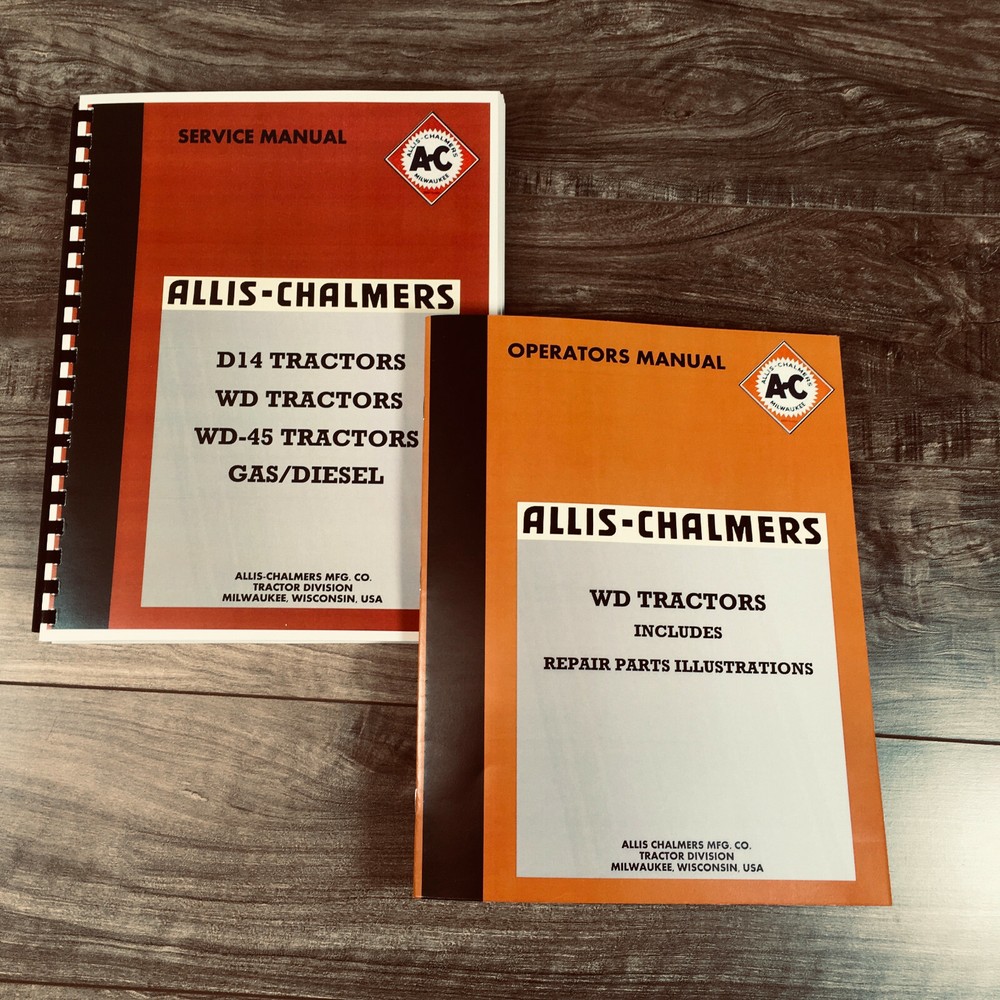 Set Allis Chalmers Wd Tractor Service Repair Operators Shop Manuals New Book Ac