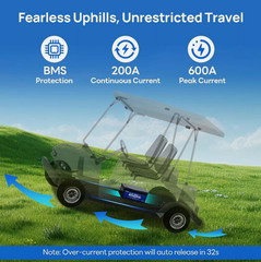 DCHOUSE 48V 100Ah Lithium Golf Cart Battery + 48V 18A Charger Trolling Motor RV