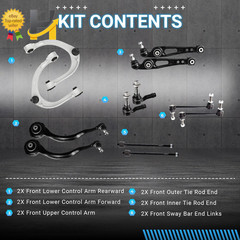Front Upper and Lower Control Arm Kit for 2013-2018 Land Rover Range Rover L405